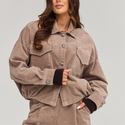  Corduroy jacket model 232012 Makadamia 