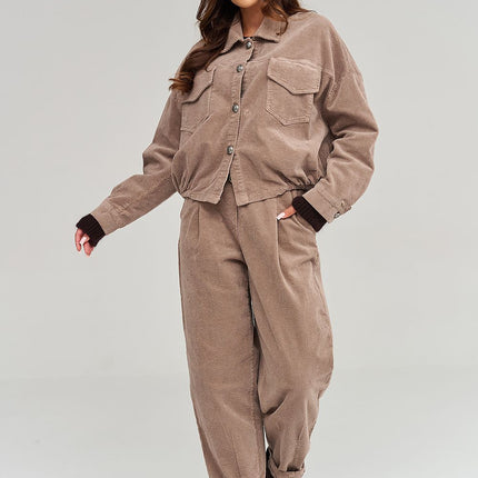  Corduroy jacket model 232012 Makadamia 