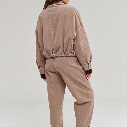  Corduroy jacket model 232012 Makadamia 