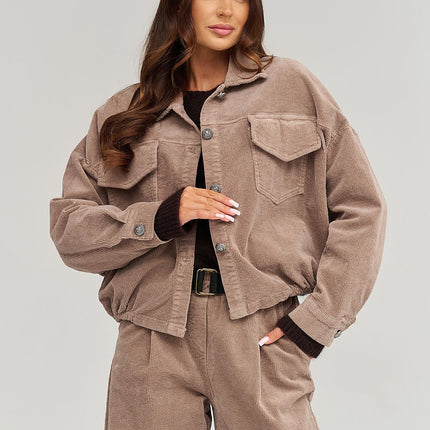  Corduroy jacket model 232012 Makadamia 