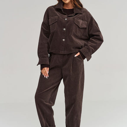  corduroy trousers model 232016 Makadamia 