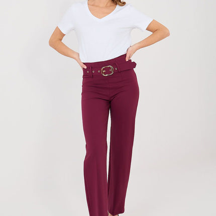 Rue Paris Women's Professional Trousers with Stretch Fabric and Pocket