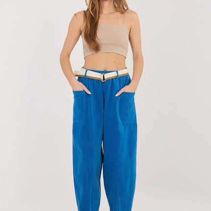 Rue Paris Professional Corduroy Trousers with Stretch & Pockets
