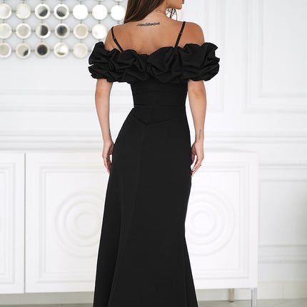 Bicotone Elegant Long Dress with Sleeveless Design and Flowy Fabric