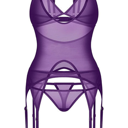 Obsessive Lace & Satin Sexy Set with Adjustable Straps & Braided Detai