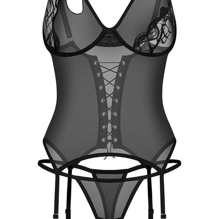 Obsessive Sexy Lace Set with Adjustable Straps and Sheer Detailing
