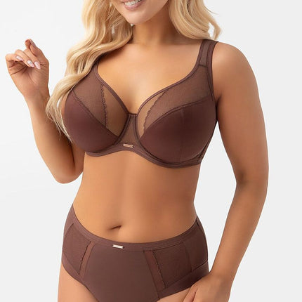 Gorsenia Lingerie Soft Comfort Bra with Adjustable Straps and Lace Tri