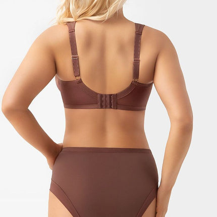 Gorsenia Lingerie Soft Comfort Bra with Adjustable Straps and Lace Tri