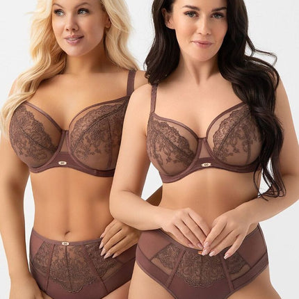 Gorsenia Lingerie Soft Comfort Bra with Adjustable Straps and Lace Det