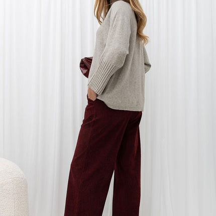 Italy Moda Professional Corduroy Trousers with Stretch Fabric