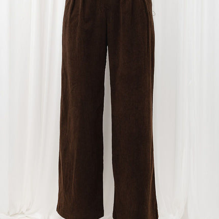 Italy Moda Professional Corduroy Trousers with Stretch and Pockets
