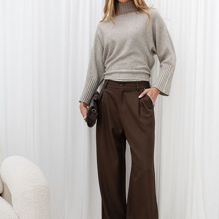 Italy Moda Women's Professional Trousers - Tailored Fit, Stretch Fabri