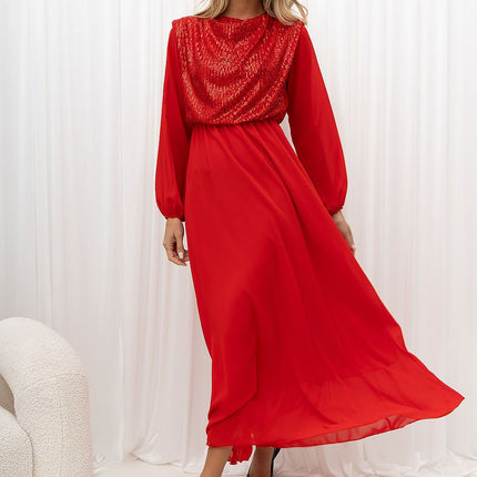 Rue Paris Elegant Evening Dress with Lace Details and Sleeveless Desig