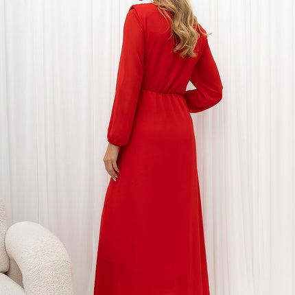 Rue Paris Elegant Evening Dress with Lace Details and Sleeveless Desig