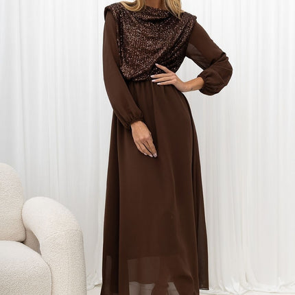 Rue Paris Elegant Evening Dress with Lace Detailing and Sleeveless Des