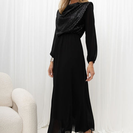 Rue Paris Elegant Evening Dress with Lace Detailing and Sleeveless Des