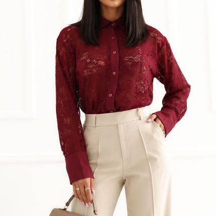 Rue Paris Women's Long Sleeve Professional Shirt - Classic Fit, Soft F