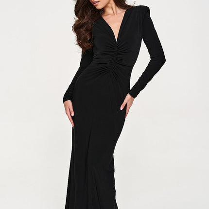 Makadamia Elegant Long Dress with Flattering Fit and Soft Fabric