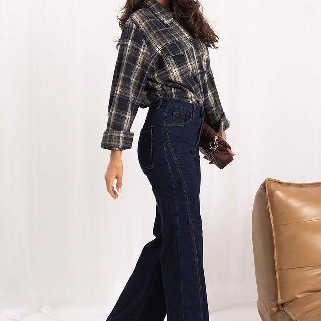 Italy Moda Professional Fit Jeans with Stretch Fabric and Classic Desi