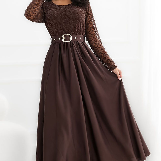 Rue Paris Elegant Long Dress with Sleeveless Design and Flowy Skirt
