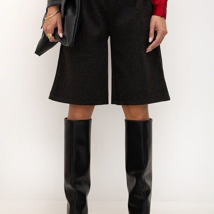 Rue Paris Tailored Professional Shorts with Pockets and Belt Loops