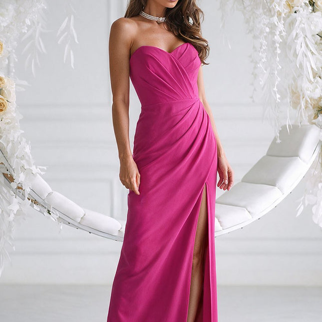 Bicotone Elegant Long Dress with Sleeveless Design and Flattering Fit