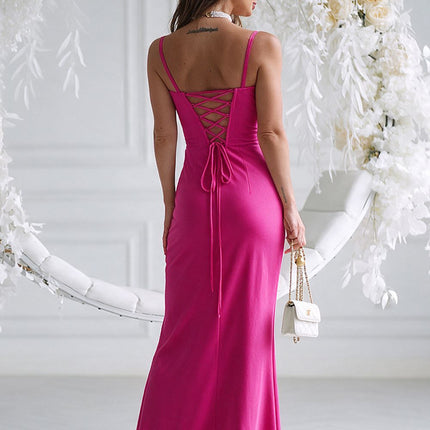 Bicotone Elegant Long Dress with Sleeveless Design and Flattering Fit