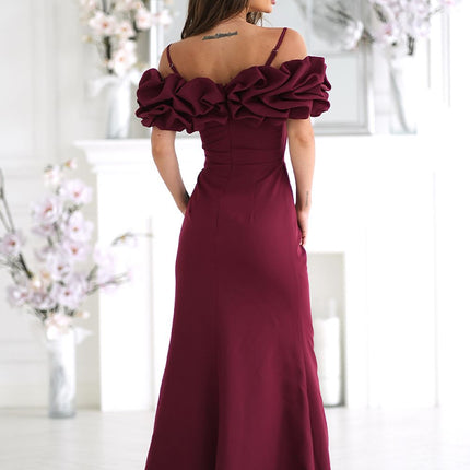 Bicotone Elegant Long Dress with Pockets and Adjustable Straps