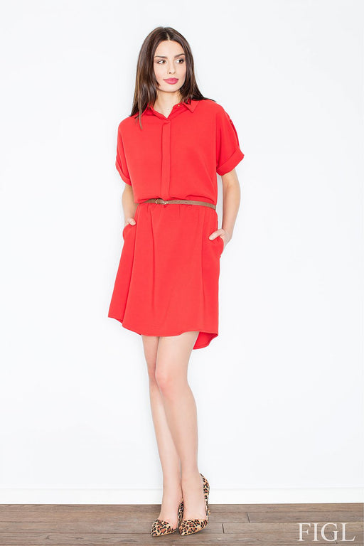 Chic Kimono Sleeve Shirt Dress with Concealed Fastenings