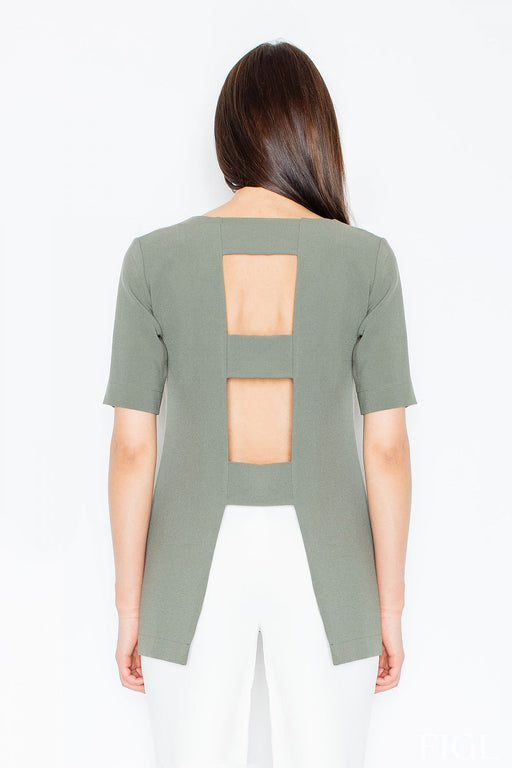 Feminine Elegance Knit Top with Stylish Back Cut-Out - Perfect Party Attire