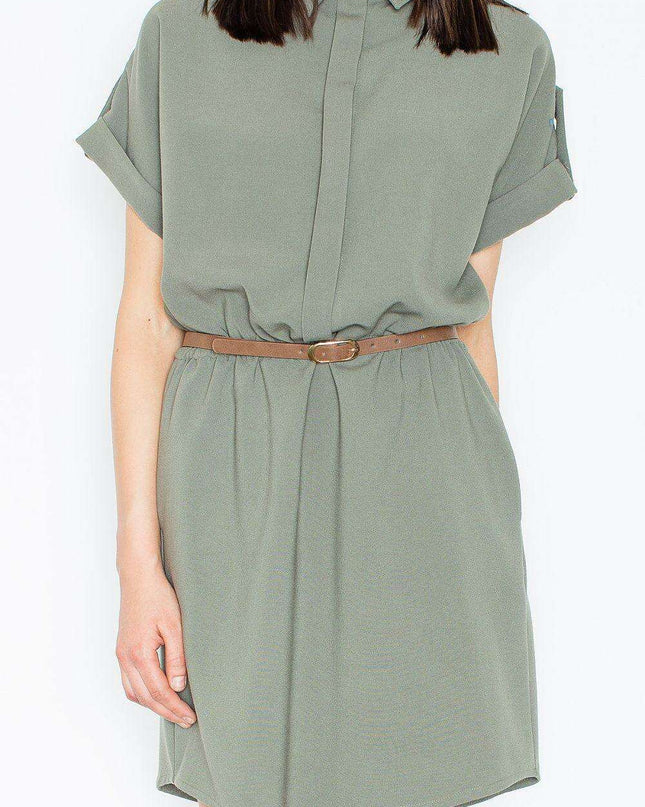 Chic Belted Kimono Sleeve Dress