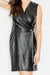 Elegant Eco-Leather Shoulder-Baring Evening Gown by Figl