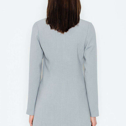 Sophisticated Golden Knit Daydress with Stylish Faux Pockets