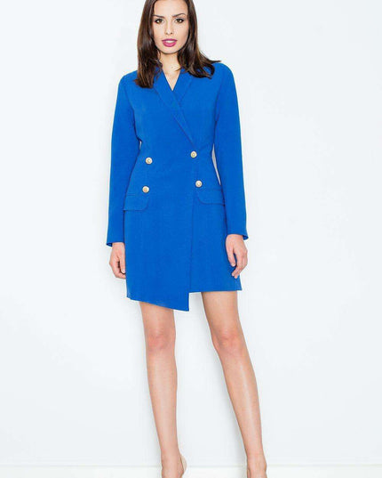 Elegant Gold-Trimmed Knit Everyday Dress - Model 51574