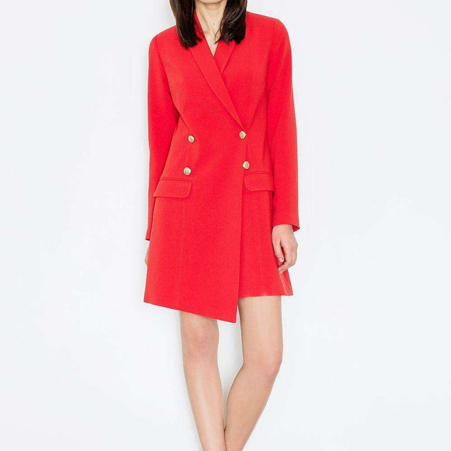 Chic Knit Daydress with Elegant Gold Accents and Unique Details