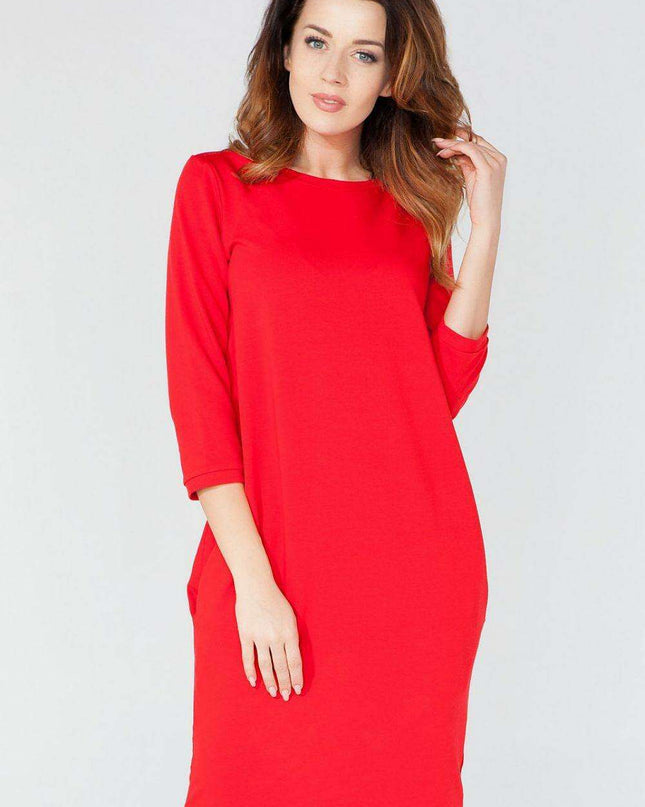 Elegant Knit Daydress with Convenient Hip Pockets - Tessita Collection