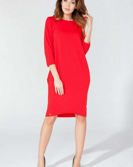 Elegant Knit Daydress with Convenient Hip Pockets - Tessita Collection