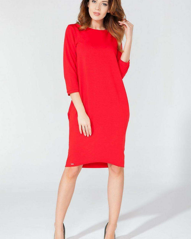 Elegant Knit Daydress with Convenient Hip Pockets - Tessita Collection