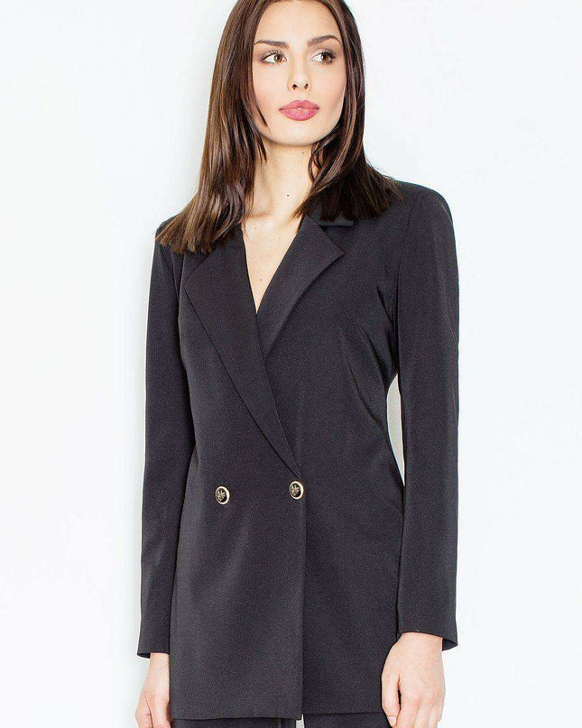 Elegant Double-Breasted Coat with Luxurious Padded Collar - Redefine Your Style