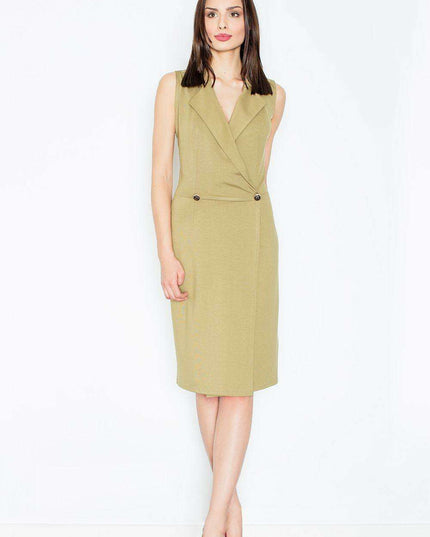 Sleeveless Button-Up Envelope Dress - Model 52574 by Figl