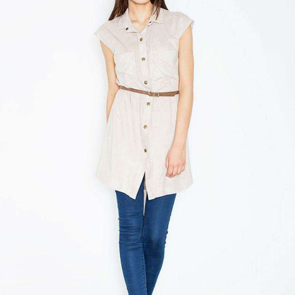 Chambray Smocked Daydress with Trendy Winged Sleeves