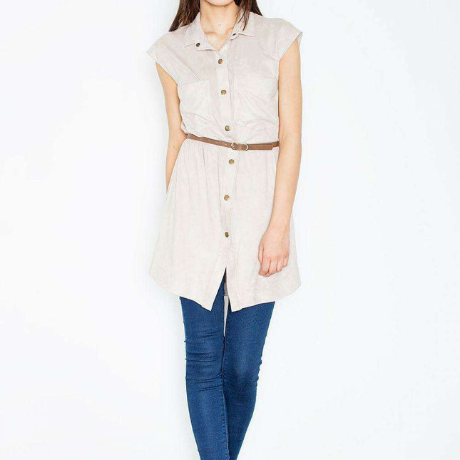 Chambray Smocked Daydress with Trendy Winged Sleeves