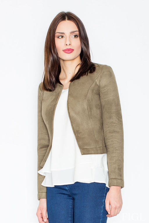 Chic Spandex-Infused Suede Jacket for Women