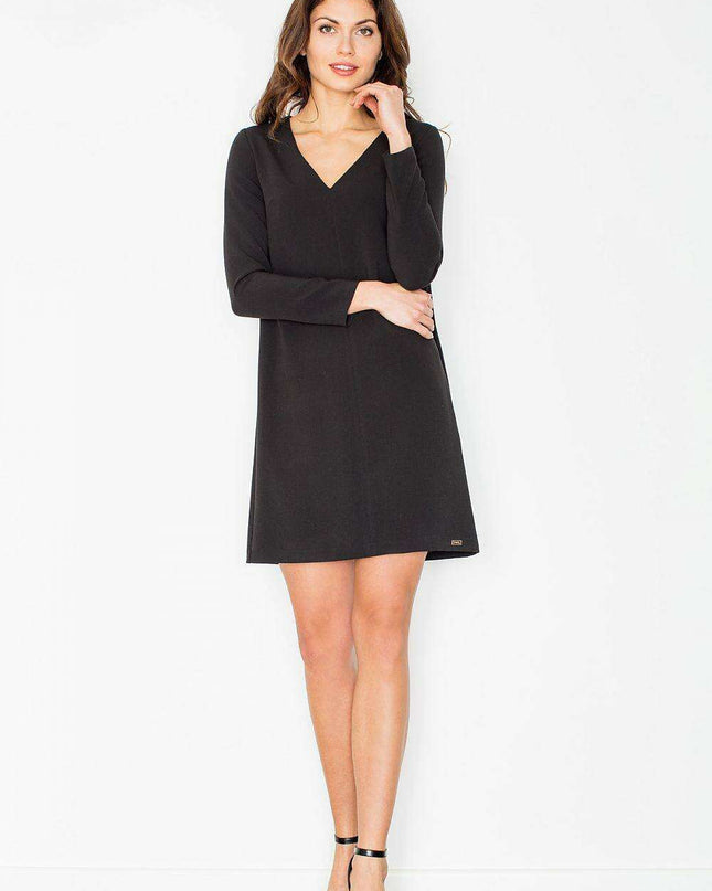 Chic Long Sleeve Day Dress with Elegant Scoop Neck - Figl Collection