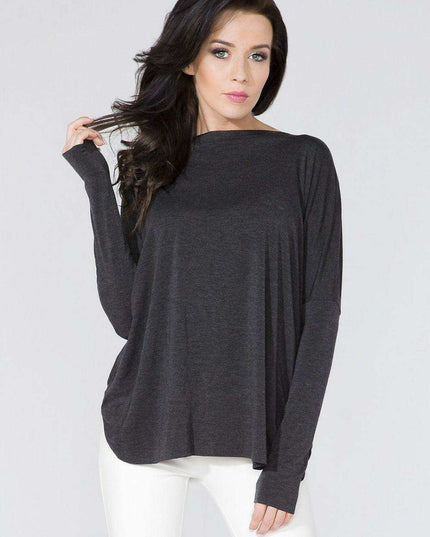 Tessita Reversible Knit Blouse with Unique Raw Edge Detail