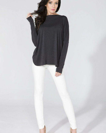 Tessita Reversible Knit Blouse with Unique Raw Edge Detail