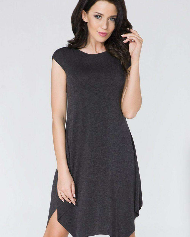Elegant Distressed Knit Daydress with Flowy Design by Tessita