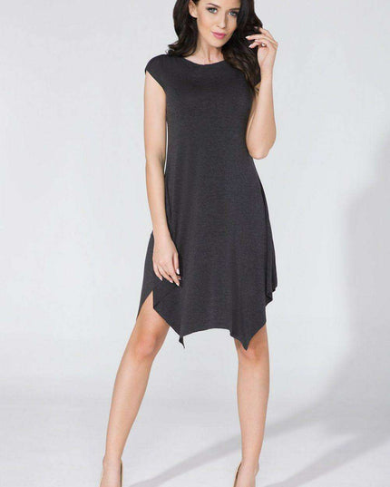 Elegant Distressed Knit Daydress with Flowy Design by Tessita