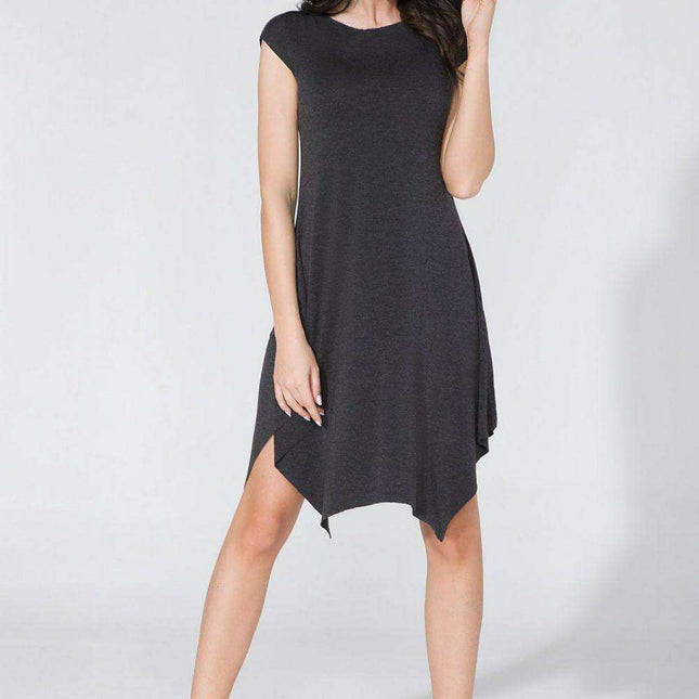 Elegant Distressed Knit Daydress with Flowy Design by Tessita