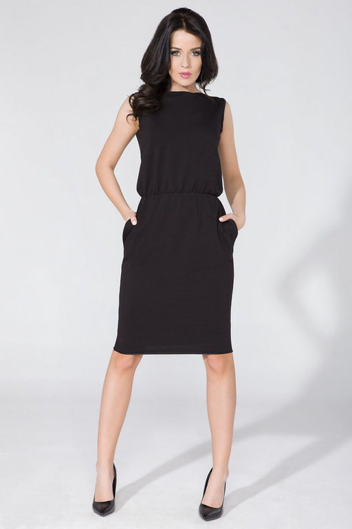 Sleek Knit Day Dress with Figure-Enhancing Fit